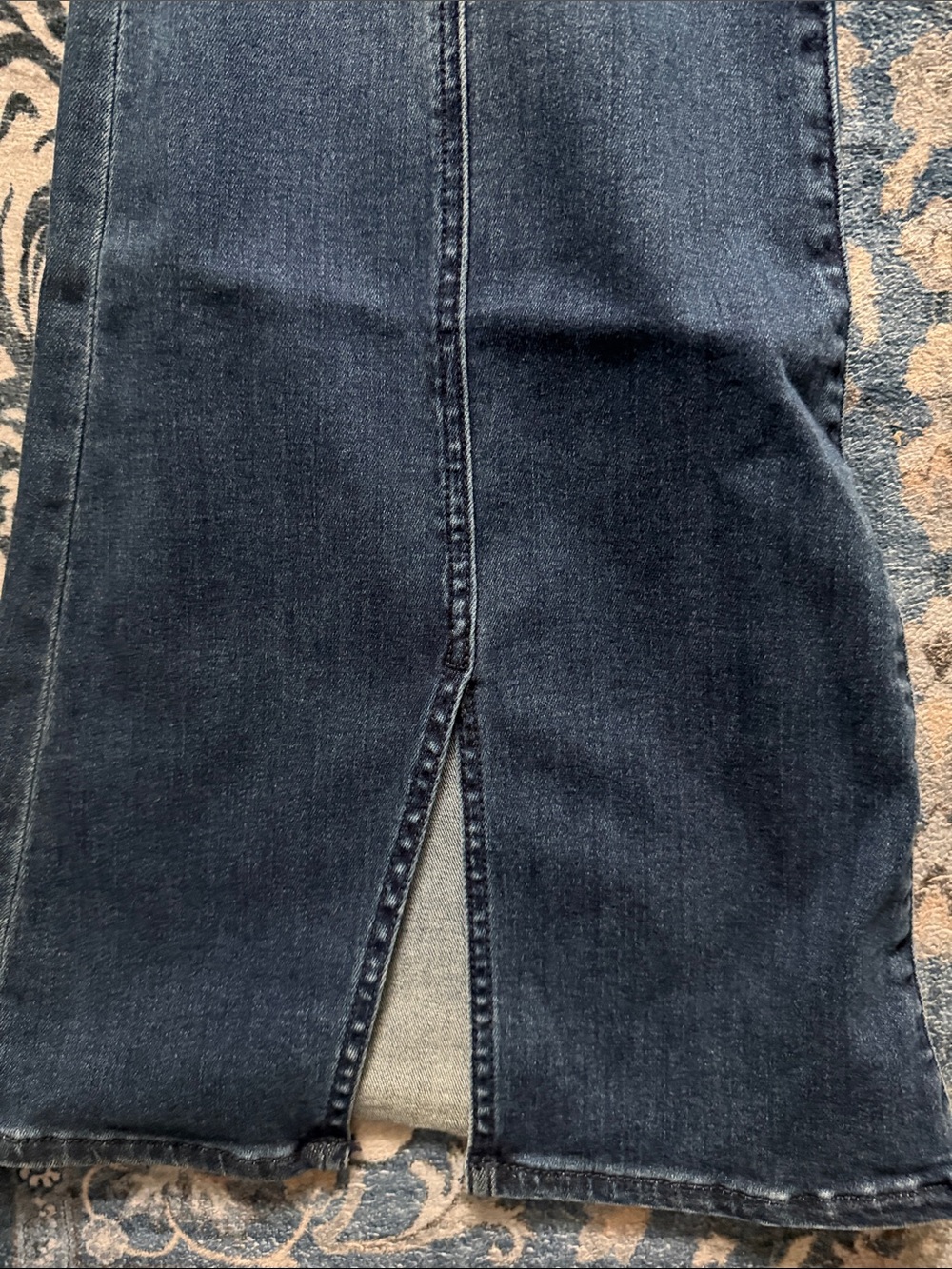 American Eagle Outfitters Dark Blue Flared Jeans with Front Slits 14 - Picture 4 of 8